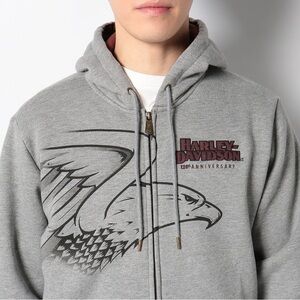 (MEN’S 2XLARGE) - HARLEY-DAVIDSON 120th Anniversary Full-Zip Hoodie Grey Sz:2XL